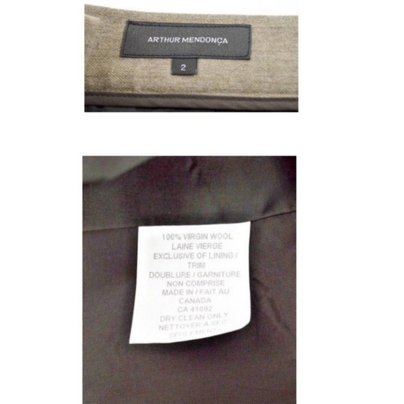 Arthur Mendonca 2 Wool Beige Belted Skirt Suit - Picture 8 of 8